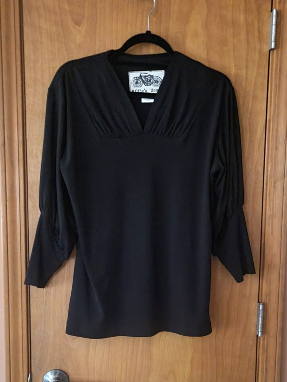 Effie’s Heart V Neck ¾ Length Black Top